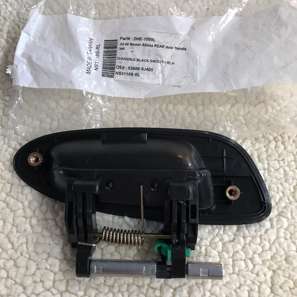 DHE-1099L Rear Blk Outside Outer Exterior Door Handle 2002 - 2006 Nissan Altima - Picture 6 of 8